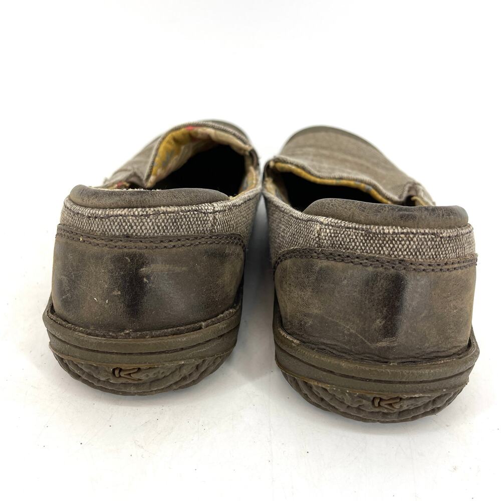 Keen Women's‎ 7 / 37.5 Gray Cush Golden Summer Canvas Leather Slip on Loafers - Picture 3 of 7